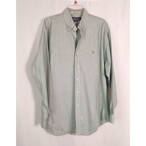 Ralph Lauren Yarmouth Gray Button Down Dress Shirt Men’s Size L 100% Cotton